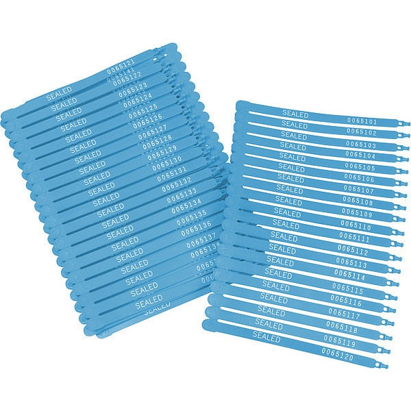 Lock Seal, Plastic, Blue, PK100