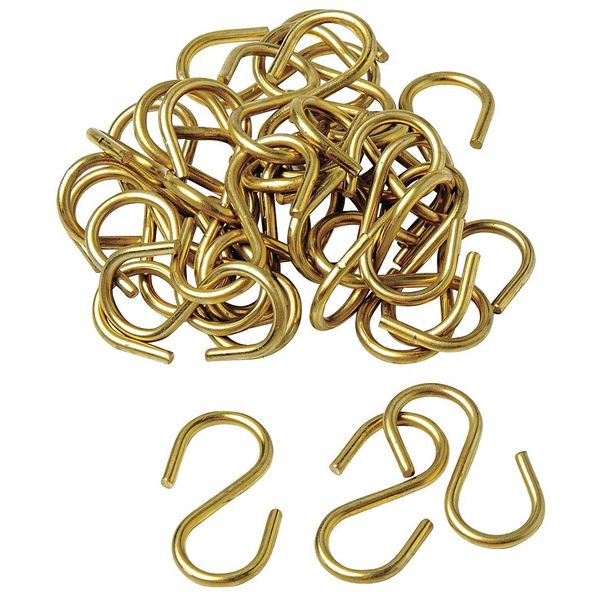 S Hook, Brass, PK100