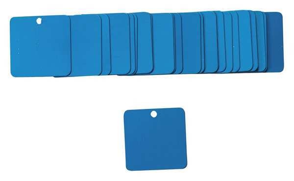 Blk Tag, 1-1/2 x 1-1/2 In, Bl, Al, Sq, PK25