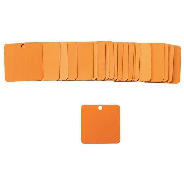 Blk Tag, 1-1/2 x 1-1/2 In, Orn, Al, Sq, PK25