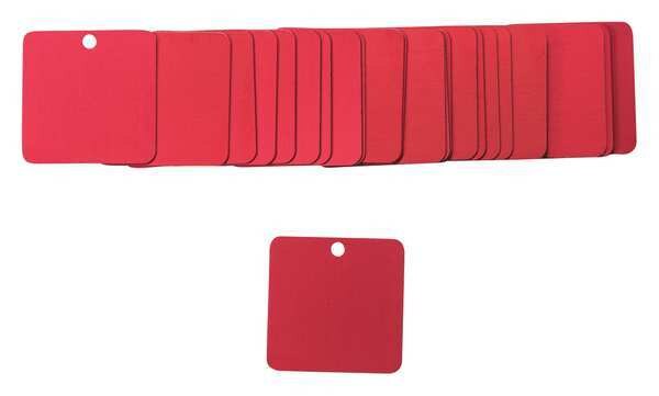 Blk Tag, 1-1/2 x 1-1/2 In, R, Al, Sq, PK25
