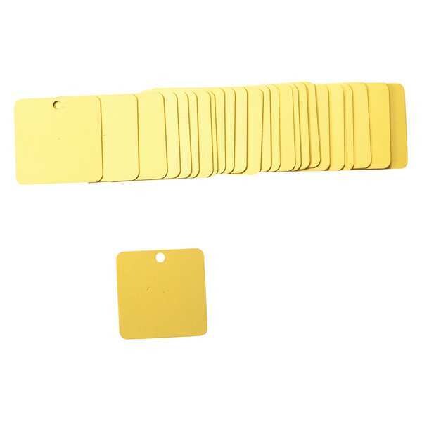 Blk Tag, 1-1/2 x 1-1/2 In, Yel, Al, Sq, PK25