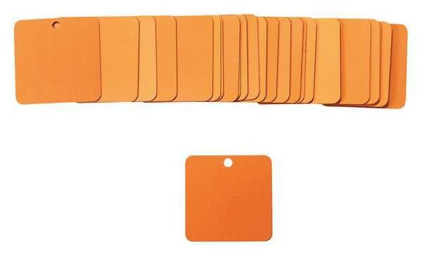 Blk Tag, 2 x 2 In, Orn, Al, Sq, 3/16 In, PK25