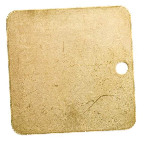 Blk Tag, 1-1/2 x 1-1/2 In, Brs, Sq, PK25