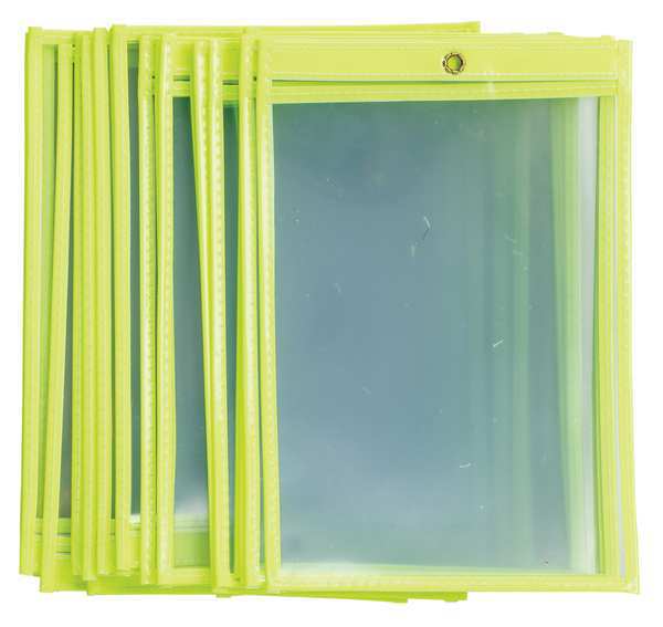 Shop Env, 9 x 6 In, Fluor Yel, Plstc, PK25