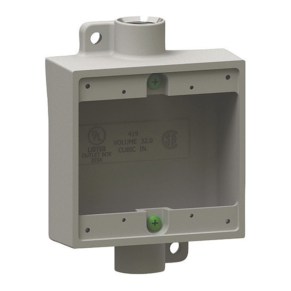 Device Box, 2 Gang, Shallow, 3/4