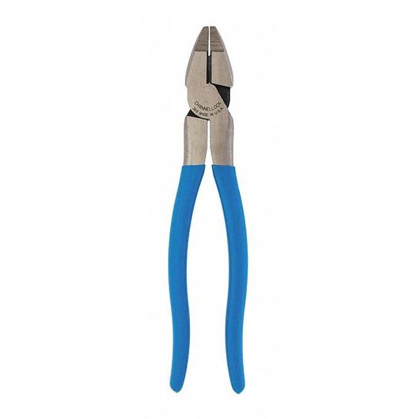 9-1/2 in Linemens Plier Round Nose High Leverage, Steel