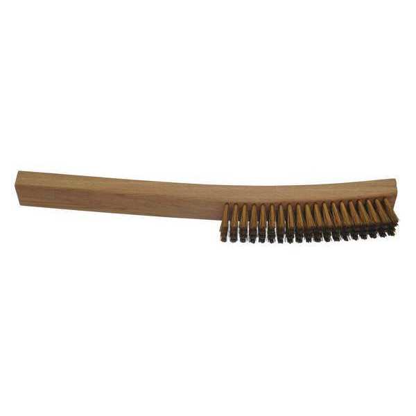 Scratch Brush, 4 in x 19 in Rows, Brass, Brass, Hardwood