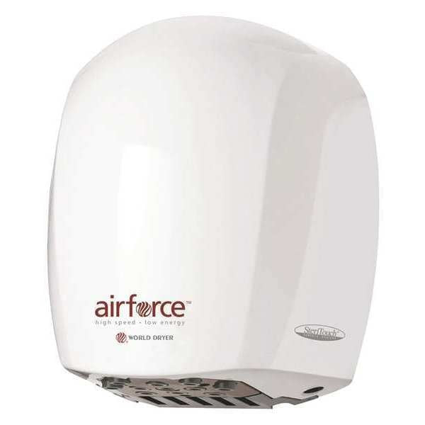 Hand Dryer, 208-240V, Aluminum, White