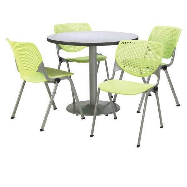 Round 36 W, 36 L, 29 H, Laminate Top, Grey