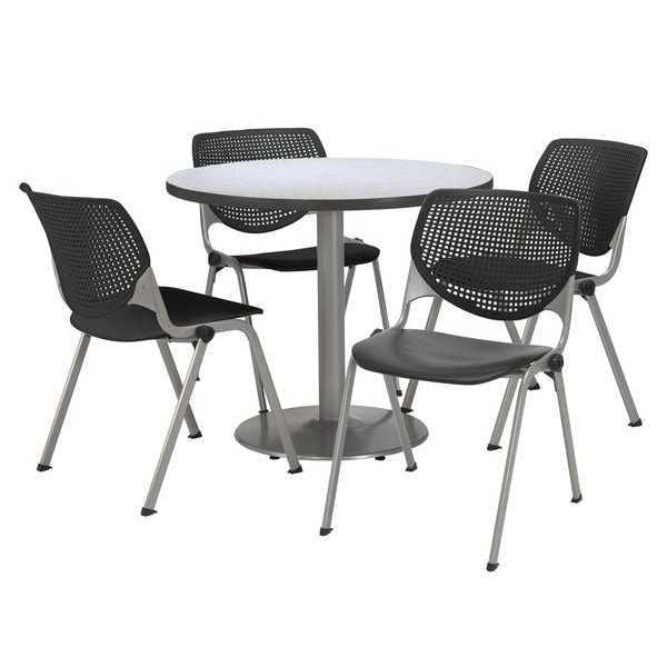 Round 36 W, 36 L, 29 H, Laminate Top, Grey