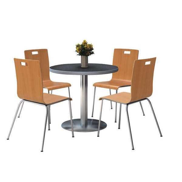 Round Pedastal Table, 36 W, 36 L, 29 H, Wood Top, Graphite