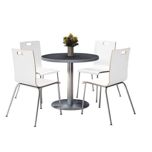 Round Pedastal Table, 42 W, 42 L, 29 H, Wood Top, Graphite
