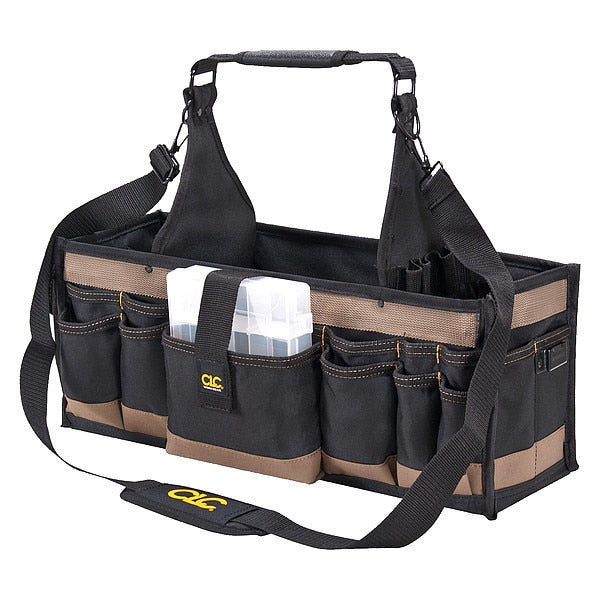 Tool Tote, Polyester, 42 Pockets, Black, 15