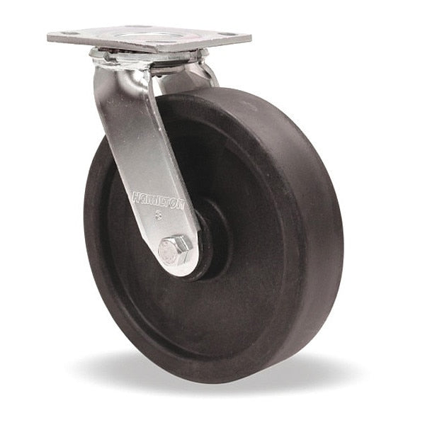 High Heat Standard Duty Kingpinless Swivel Caster rated up to 550Â° F, 8