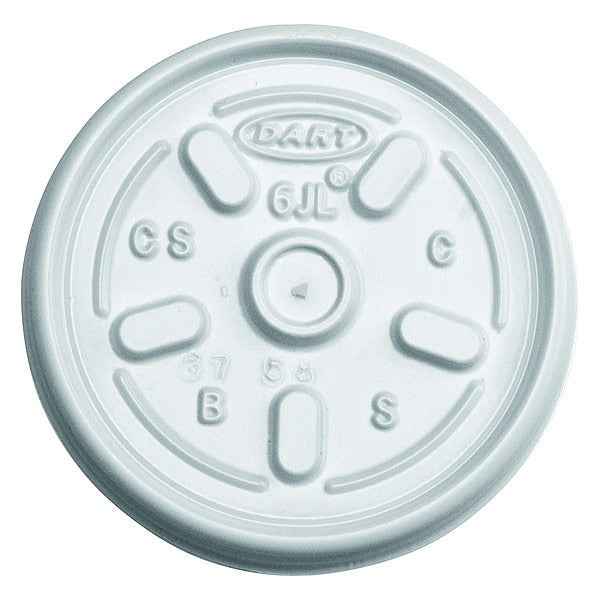 Lid for 2 to 6 oz. Hot Cup, Flat, Vented, White, Pk1000