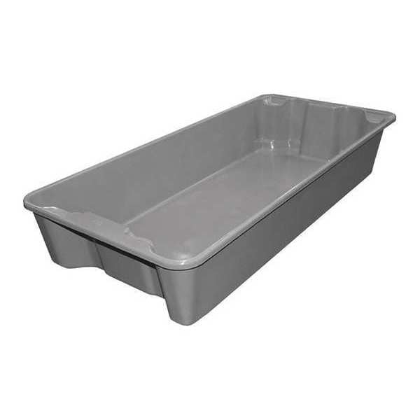 Stacking Container, Gray, Fiberglass Reinforced Plastic, 20 in W, 7 1/2 in H