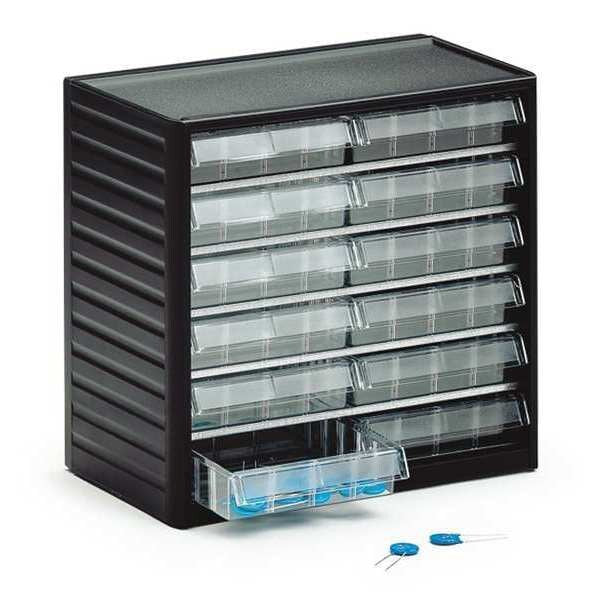 Small Parts Drawer Unit, 12 Drawers, Clear