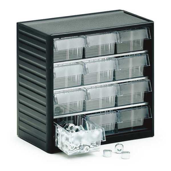 Small Parts Drawer Unit with 12 Drawers, Polypropylene, Galvanised Steel, Polystyrene, 310mm W x
