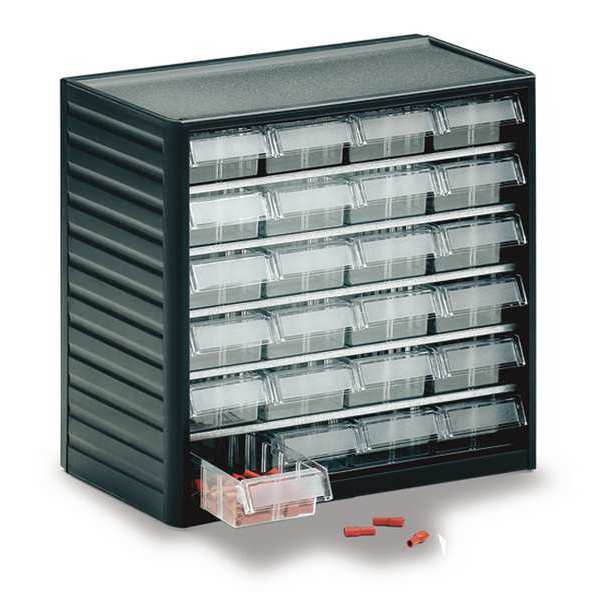 Small Parts Drawer Unit, 24 Drawers, Clear