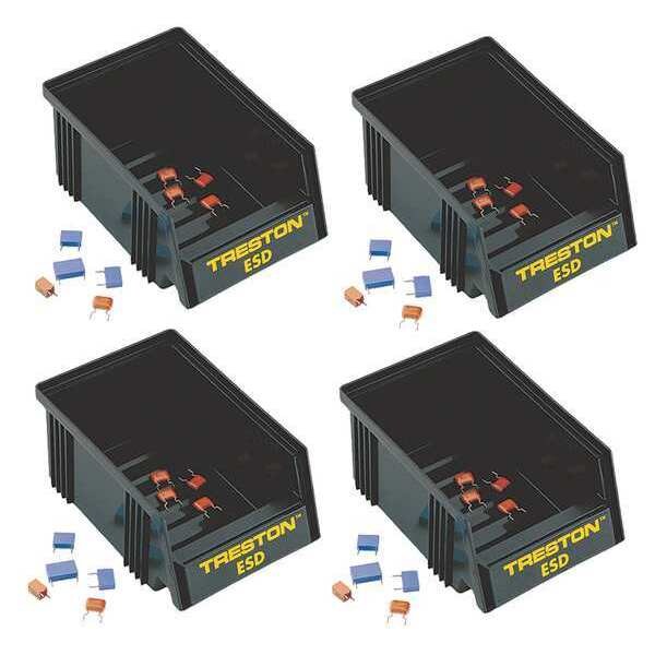 Conductive Bin, Black, 4 PK