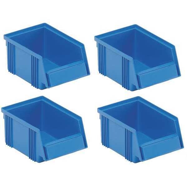 Stackable Storage Bin, Black, 4 PK