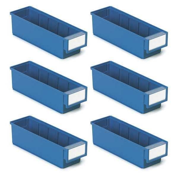 Stack Bin, Red/Blue, 6 PK