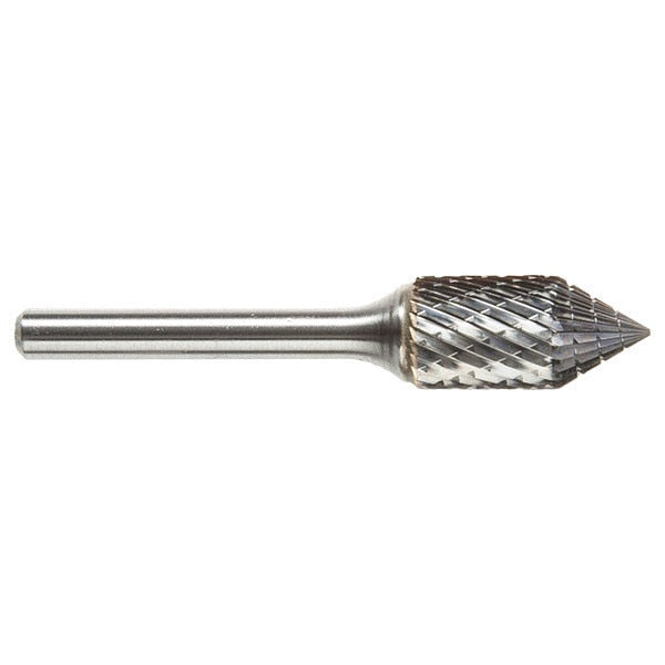 Carbide Bur, Cyl, 1/2in., Dbl, 6 deg. Angle