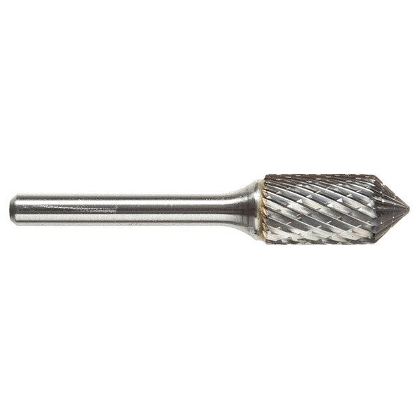 Carbide Bur, Cyl, 1/2in., Dbl, 90 deg. Angle