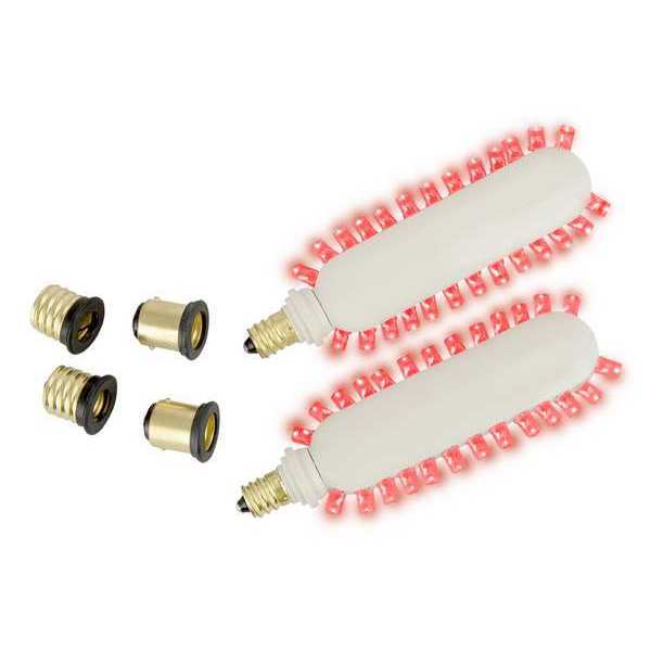 Red LED, Exit Retro 2 Lamp, 4 Base Adap