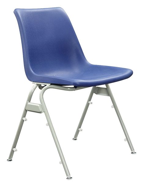 Stacking Chair, Plastic, Blue