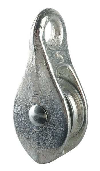 Pulley Block, Fibrous Rope, 1/4 in Max Cable Size, None