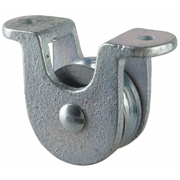 Open Deck Pulley Block, Fibrous Rope, 3/8 in Max Cable Size, Electro-Galvanized