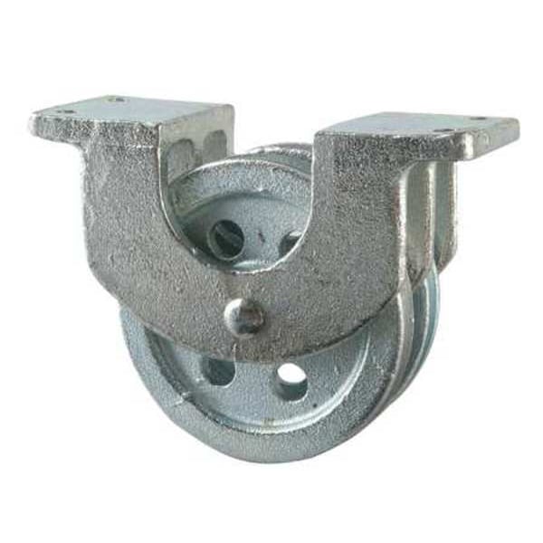 Double Pulley Block, Wire Rope, 1/4 in Max Cable Size, Electro-Galvanized