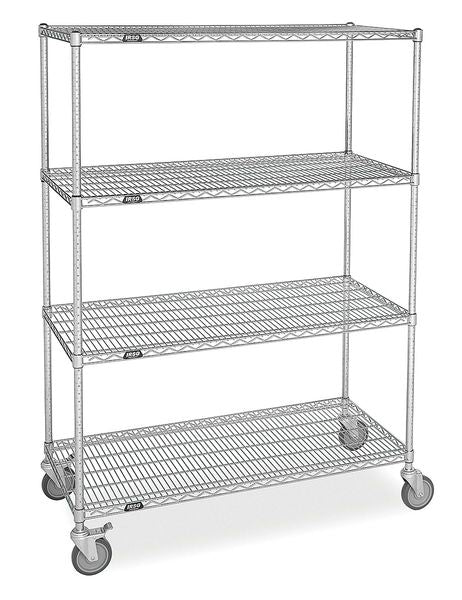 Flat Shelf Wire Cart, 24 In. W
