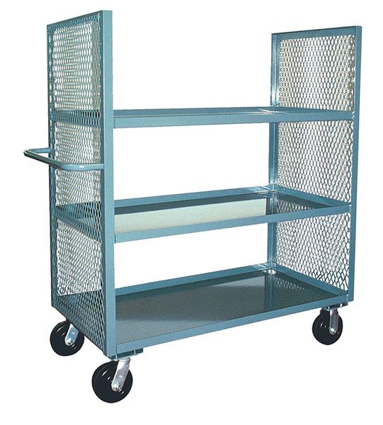12 ga. Steel 2 Sided Mesh Stock Cart 3000 lb. Capacity, 54