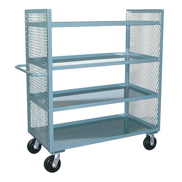 12 ga. Steel 2 Sided Mesh Stock Cart 3000 lb. Capacity, 54