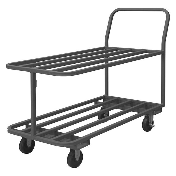 Steel Easy Access & Load Low-Profile Utility Cart with Metal Shelves & Tube Frame, Raised, 1,400 lb
