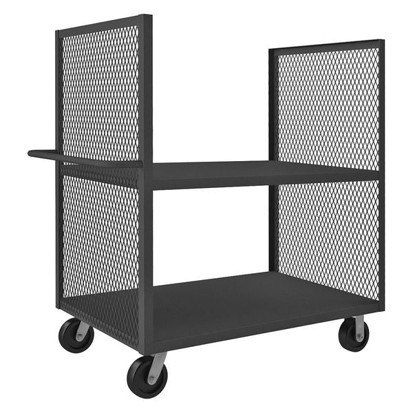 14 ga. Steel 2 Sided Mesh Stock Cart 2000 lb. Capacity, 54-1/2