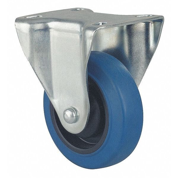 Plate Caster, Rigid, Rubber, 4