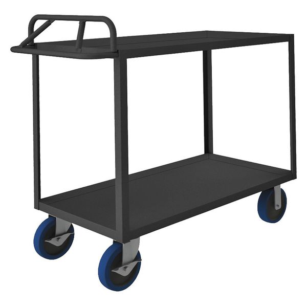 Steel Utility Cart with Flush Metal Shelves, Ergonomic, 2 Shelves, 3,600 lb