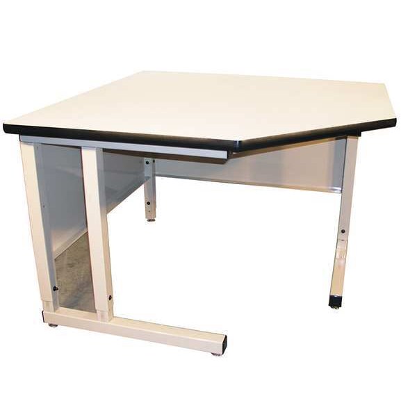 Corner Workbench, ESD Laminate, 48 in W, 30 in Height, 750 lb, Cantilever