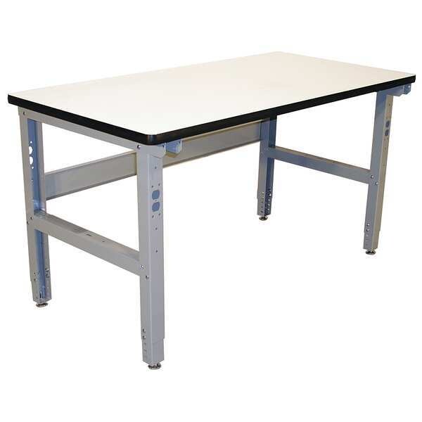 Bolted Workbench, Laminate, 60 in W, 30 in to 36 in Height, 850 lb, Straight