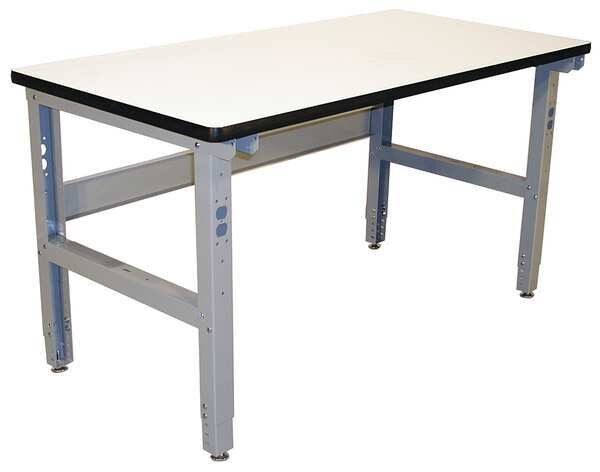Bolted Workbench, Laminate, 60 in W, 30 in to 36 in Height, 850 lb, Straight