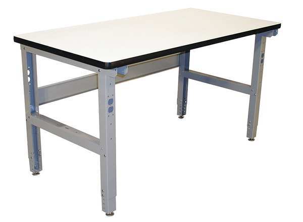 Bolted Workbench, Laminate, 60 in W, 30 in to 36 in Height, 850 lb, Straight