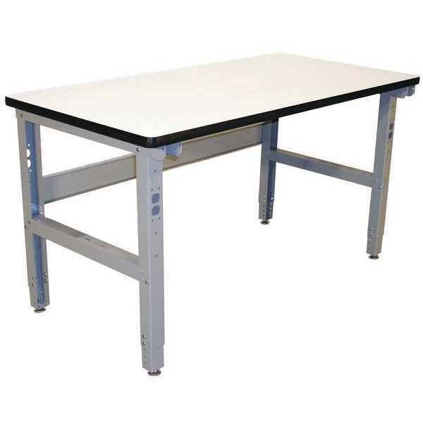 Bolted Workbench, Laminate, 60 in W, 30 in to 36 in Height, 850 lb, Straight