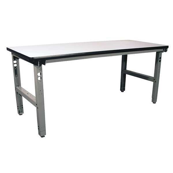 Bolted Workbench, Laminate, 72 in W, 30 in to 36 in Height, 850 lb, Straight