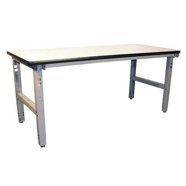 Bolted Workbench, Laminate, 72 in W, 30 in to 36 in Height, 850 lb, Straight