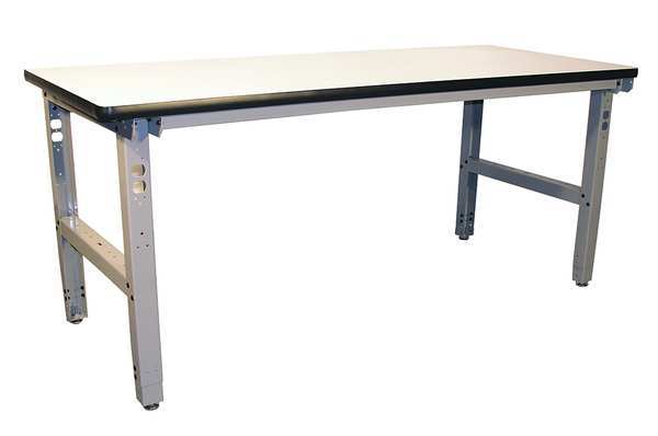 Bolted Workbench, Laminate, 72 in W, 30 in to 36 in Height, 850 lb, Straight