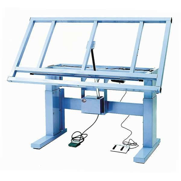 Electric Workbench, Steel, 72 in W, 24-1/2 in to 40-1/2 in Height, 600 lb, Cantilever
